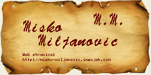 Miško Miljanović vizit kartica
